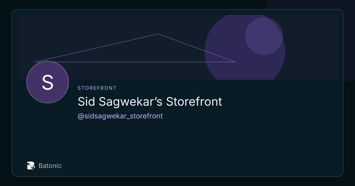 Sid Sagwekar’s Storefront